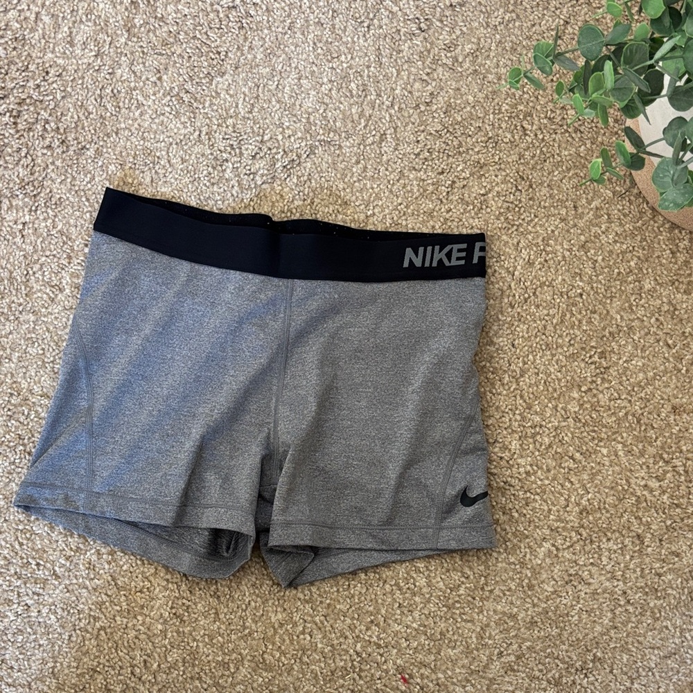 Nike Women's Black and Gray Athletic Shorts